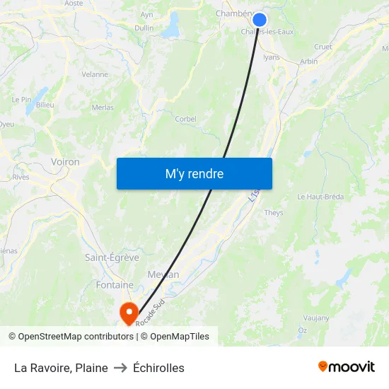 La Ravoire, Plaine to Échirolles map