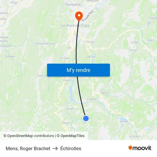 Mens, Roger Brachet to Échirolles map