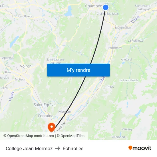 Collège Jean Mermoz to Échirolles map