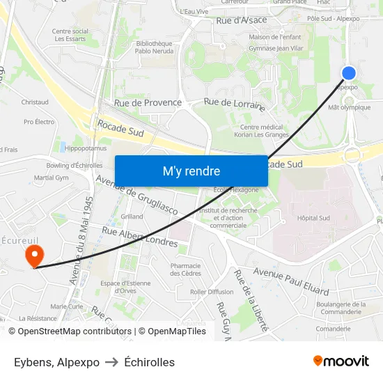 Eybens, Alpexpo to Échirolles map