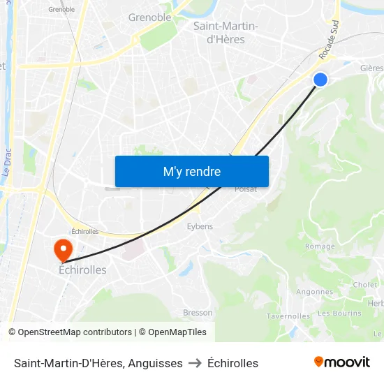 Saint-Martin-D'Hères, Anguisses to Échirolles map