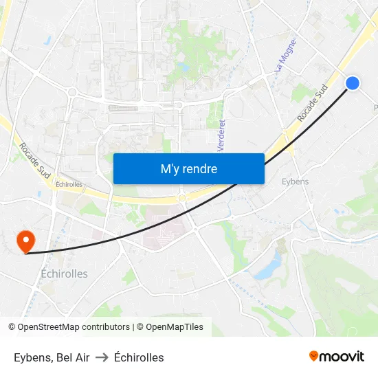 Eybens, Bel Air to Échirolles map