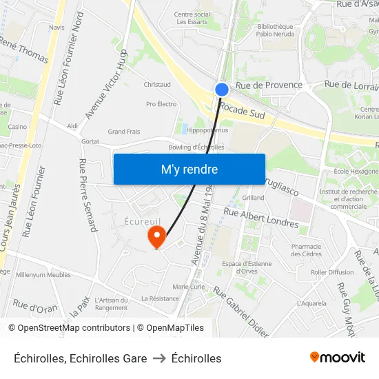 Échirolles, Echirolles Gare to Échirolles map