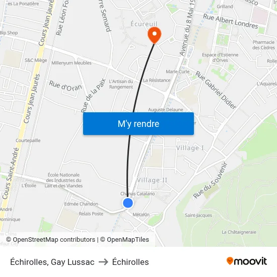 Échirolles, Gay Lussac to Échirolles map