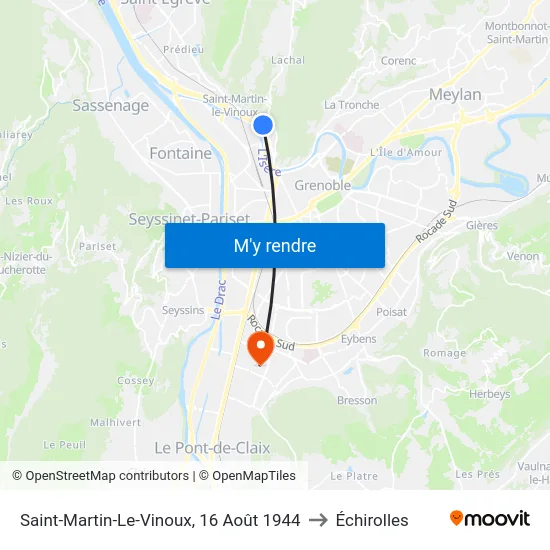Saint-Martin-Le-Vinoux, 16 Août 1944 to Échirolles map