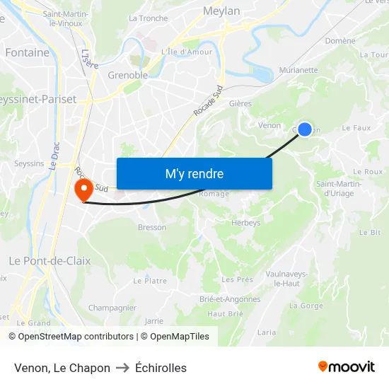 Venon, Le Chapon to Échirolles map