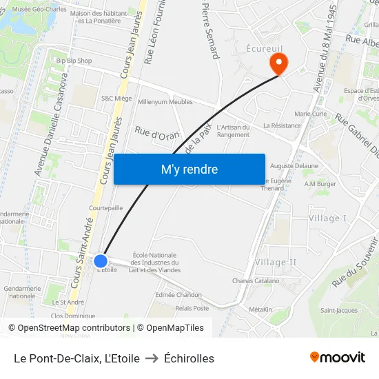 Le Pont-De-Claix, L'Etoile to Échirolles map