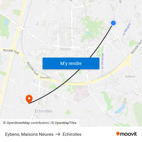 Eybens, Maisons Neuves to Échirolles map