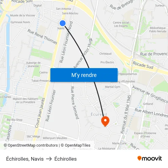 Échirolles, Navis to Échirolles map