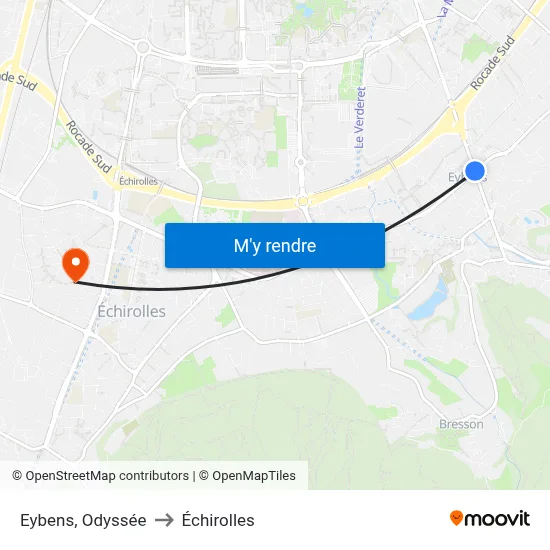Eybens, Odyssée to Échirolles map