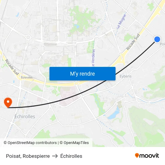 Poisat, Robespierre to Échirolles map