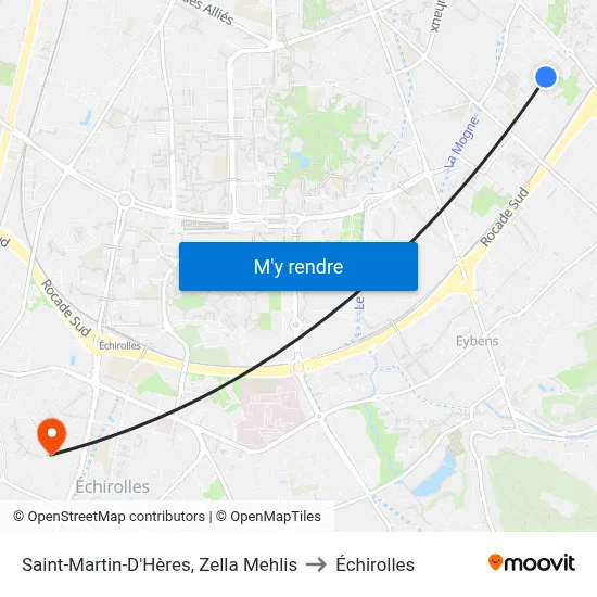 Saint-Martin-D'Hères, Zella Mehlis to Échirolles map