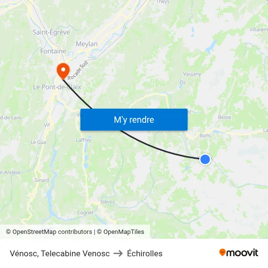 Vénosc, Telecabine Venosc to Échirolles map