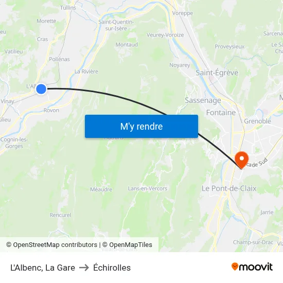 L'Albenc, La Gare to Échirolles map