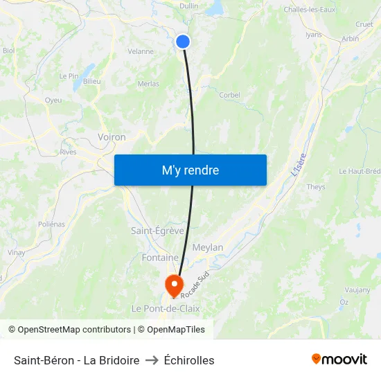 Saint-Béron - La Bridoire to Échirolles map