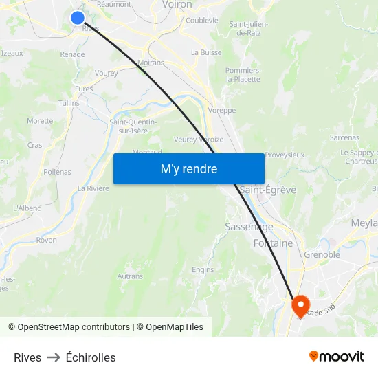 Rives to Échirolles map