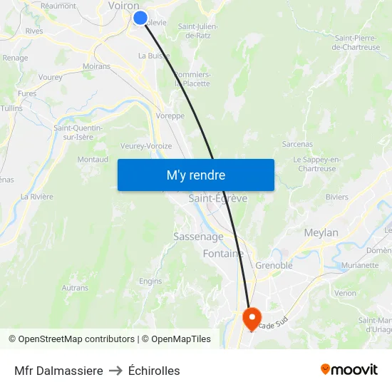 Mfr Dalmassiere to Échirolles map