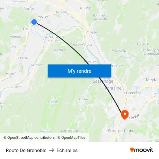 Route De Grenoble to Échirolles map