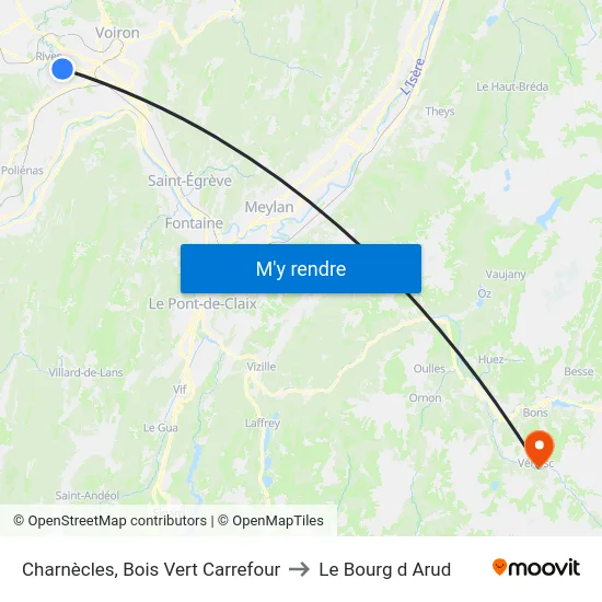 Charnècles, Bois Vert Carrefour to Le Bourg d Arud map
