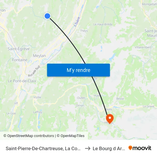 Saint-Pierre-De-Chartreuse, La Coche to Le Bourg d Arud map