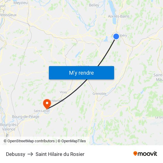 Debussy to Saint Hilaire du Rosier map