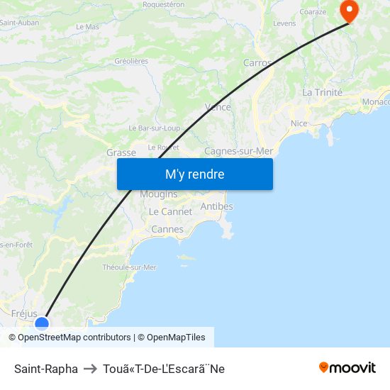 Saint-Rapha to Touã«T-De-L'Escarã¨Ne map