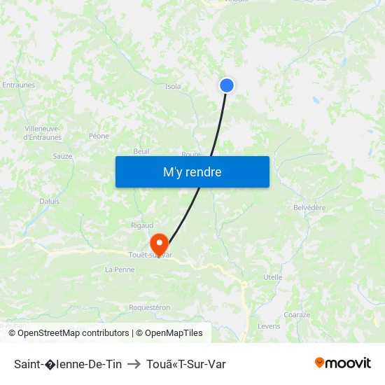 Saint-�Ienne-De-Tin to Touã«T-Sur-Var map