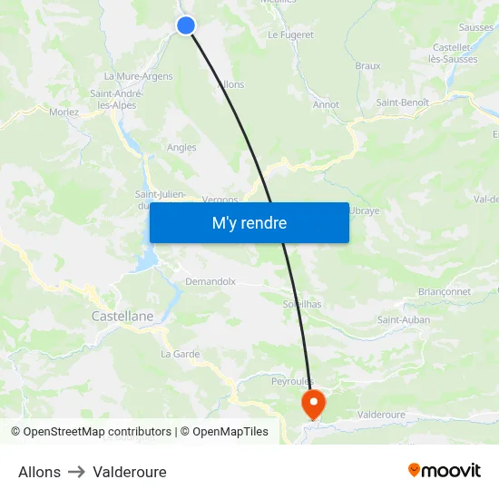 Allons to Valderoure map