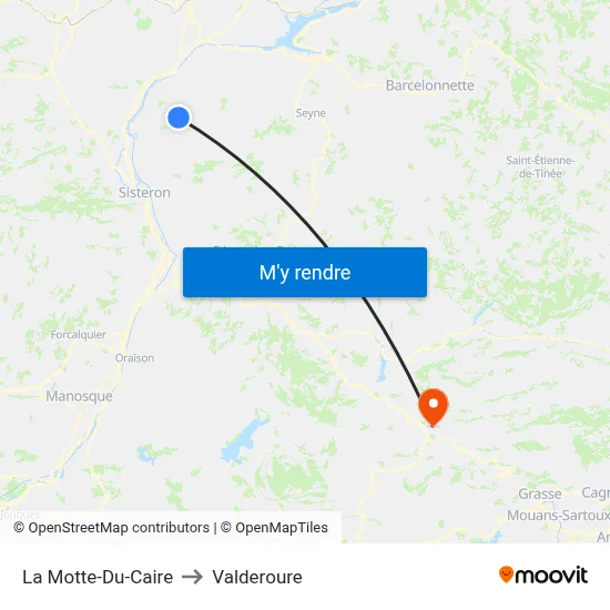 La Motte-Du-Caire to Valderoure map