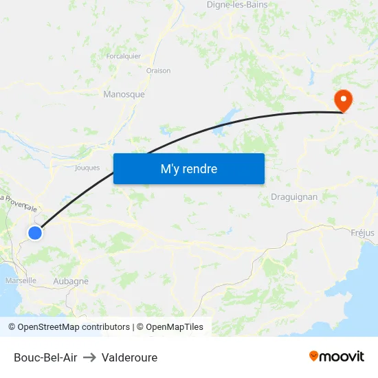 Bouc-Bel-Air to Valderoure map