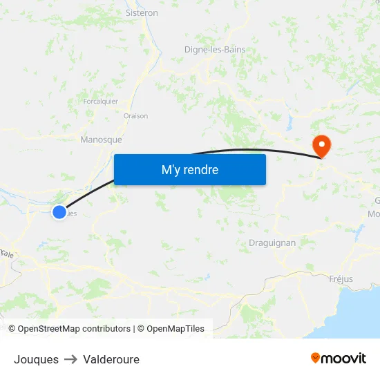 Jouques to Valderoure map