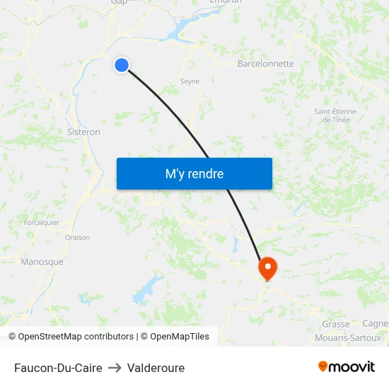 Faucon-Du-Caire to Valderoure map