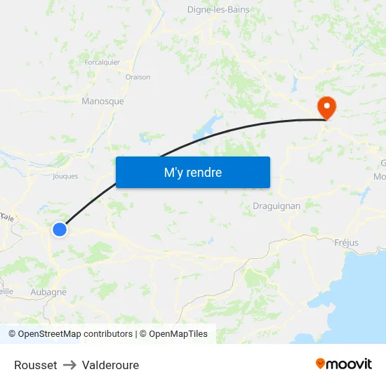 Rousset to Valderoure map