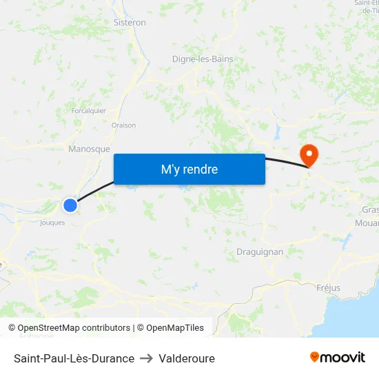 Saint-Paul-Lès-Durance to Valderoure map