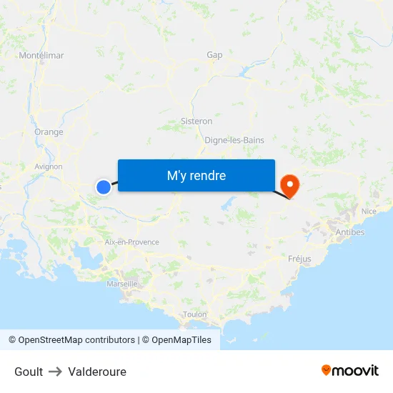 Goult to Valderoure map