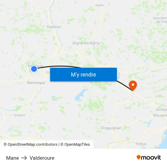 Mane to Valderoure map