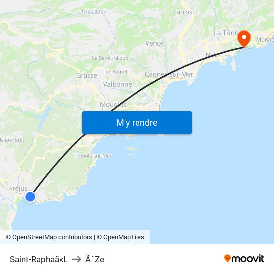 Saint-Raphaã«L to ÃˆZe map