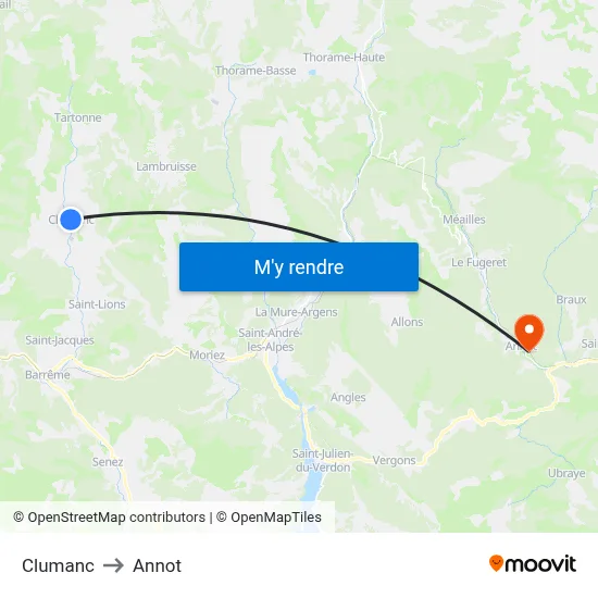 Clumanc to Annot map