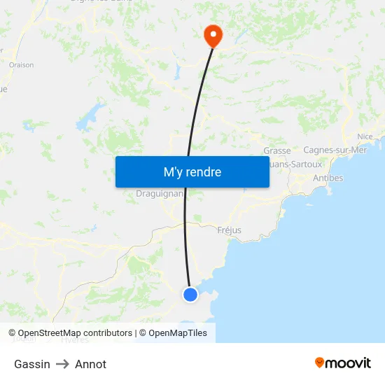 Gassin to Annot map