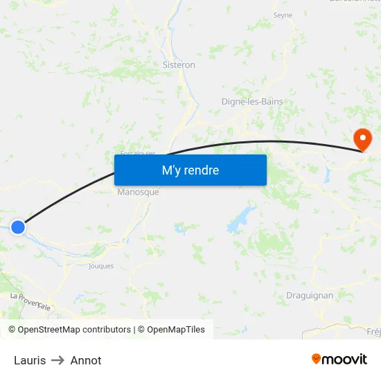 Lauris to Annot map
