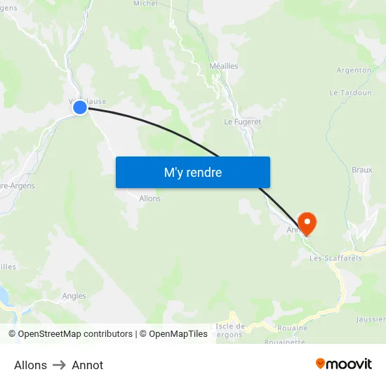 Allons to Annot map