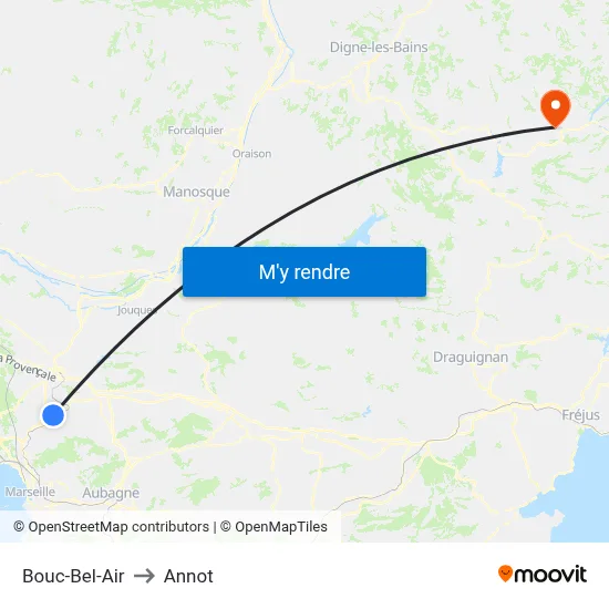 Bouc-Bel-Air to Annot map