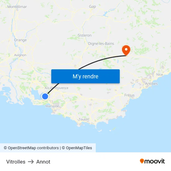 Vitrolles to Annot map