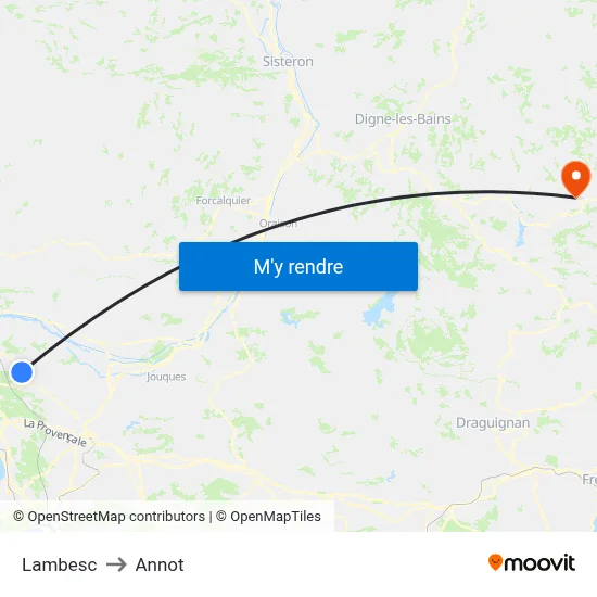 Lambesc to Annot map