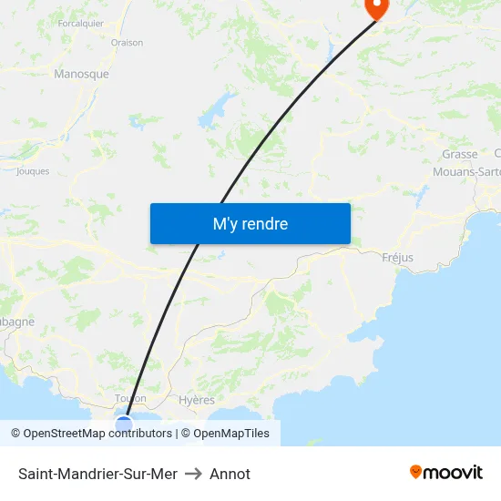 Saint-Mandrier-Sur-Mer to Annot map