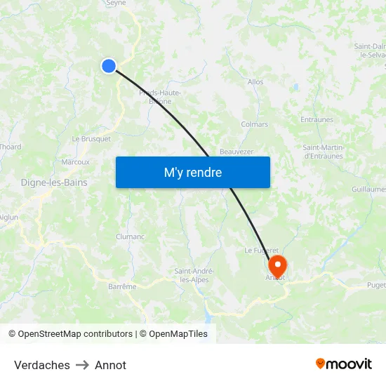 Verdaches to Annot map
