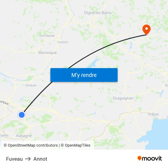 Fuveau to Annot map