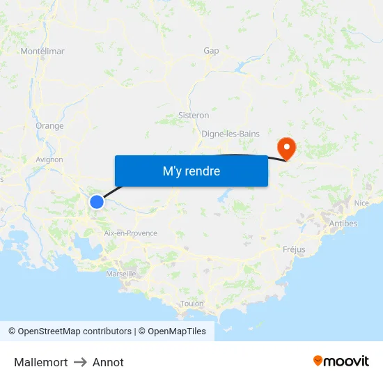 Mallemort to Annot map
