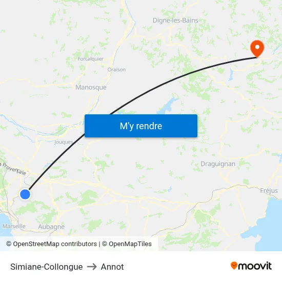 Simiane-Collongue to Annot map