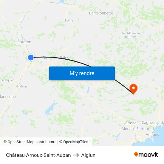 Château-Arnoux-Saint-Auban to Aiglun map